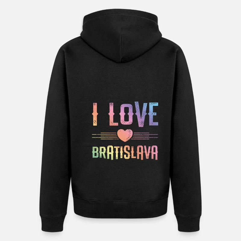J’aime Bratislava - Veste à capuche bio Premium Unisexe - noir