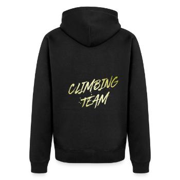 Climbing Team - Unisex Premium Bio Zip Hoodie - Schwarz - Hinten - Nico (187cm)