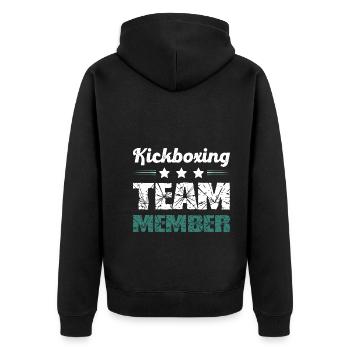 Équipe de kickboxing - Veste à capuche bio Premium Unisexe - noir - Dos - Nico (187cm)