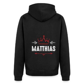 Matthias - Veste à capuche bio Premium Unisexe - noir - Dos - Nico (187cm)