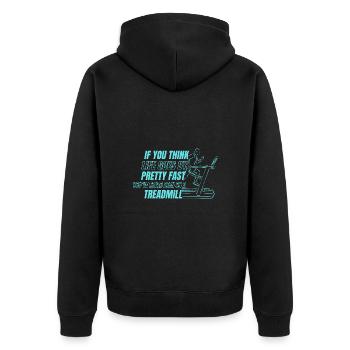 Courir assez vite n’a jamais été un marathon sur tapis roulant - Veste à capuche bio Premium Unisexe - noir - Dos - Nico (187cm)