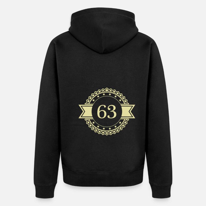 63 Emblème numérique - Veste à capuche bio Premium Unisexe - noir