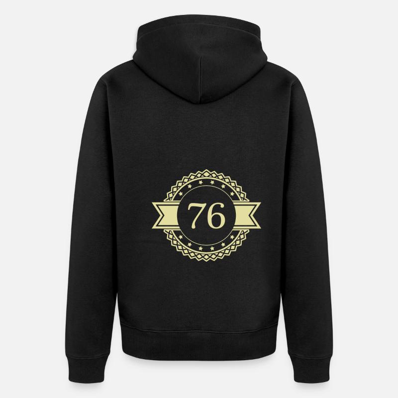 76 Emblème numérique - Veste à capuche bio Premium Unisexe - noir
