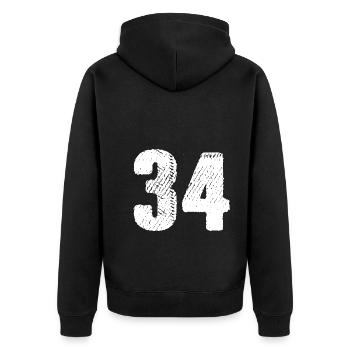 Maillot à 34 numéros - Veste à capuche bio Premium Unisexe - noir - Dos - Nico (187cm)