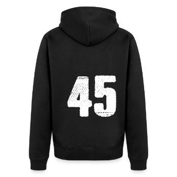Maillot à 45 chiffres - Veste à capuche bio Premium Unisexe - noir - Dos - Nico (187cm)