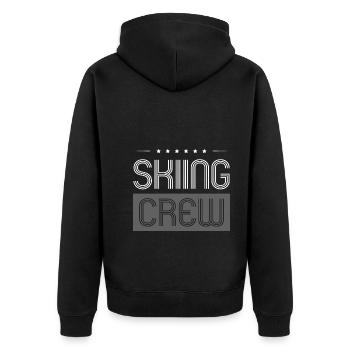 Skiing Crew - Unisex Premium Bio Zip Hoodie - Schwarz - Hinten - Nico (187cm)