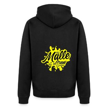 Malle Crew - Unisex Premium Bio Zip Hoodie - Schwarz - Hinten - Nico (187cm)