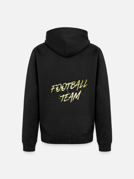 Football Team - Unisex Premium Organic Zip Hoodie - black