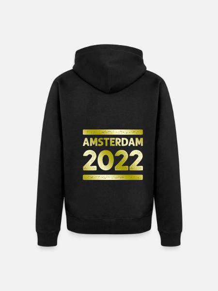 Amsterdam Party Crew - Unisex Premium Organic Zip Hoodie - black