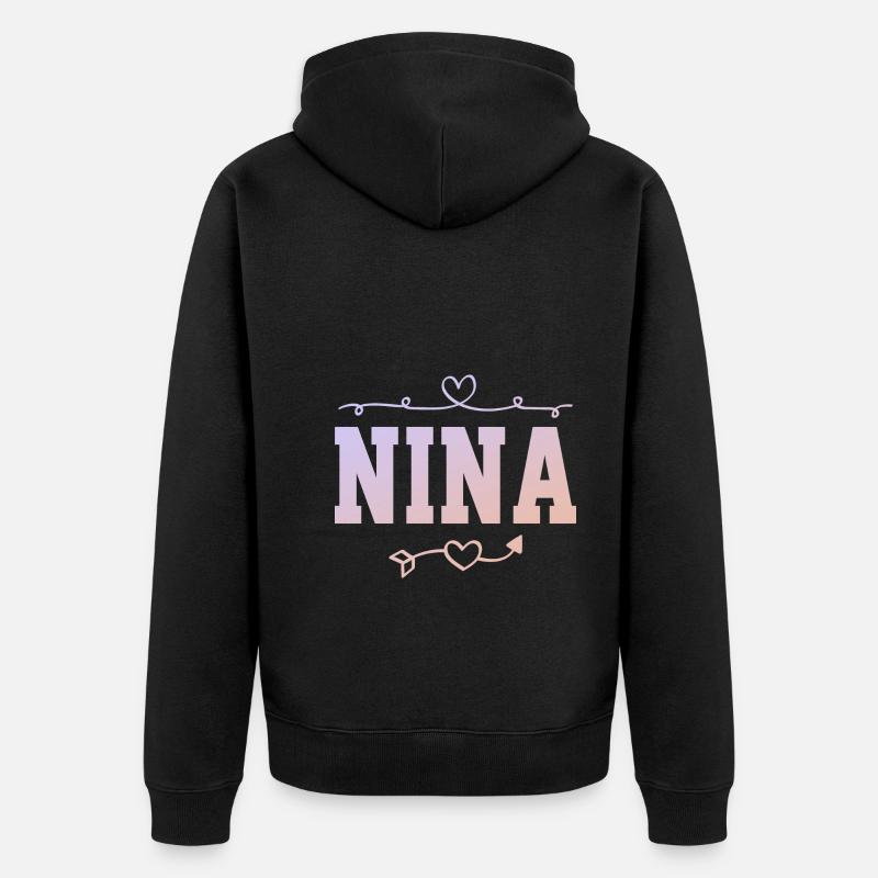 Nina - Veste à capuche bio Premium Unisexe - noir