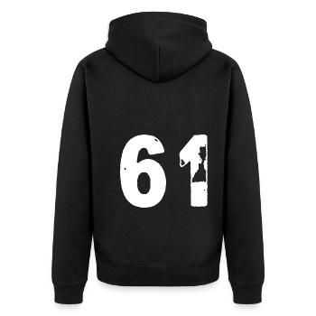 61 Maillot numéro - Veste à capuche bio Premium Unisexe - noir - Dos - Nico (187cm)
