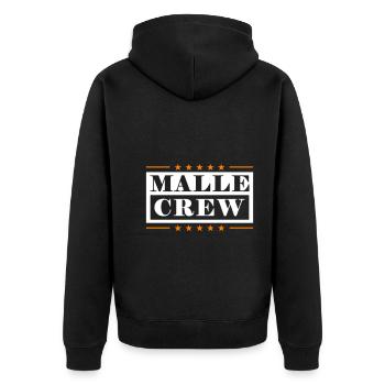 Malle Crew - Unisex Premium Organic Zip Hoodie - black - Back - Nico (187cm)