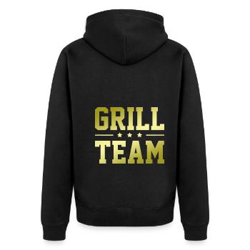 Grill Team - Unisex Premium Bio Zip Hoodie - Schwarz - Hinten - Nico (187cm)