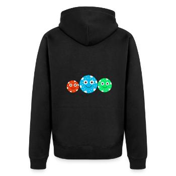poker,famille,famille de poker,jetons,jeu,jeu de poker - Veste à capuche bio Premium Unisexe - noir - Dos - Nico (187cm)