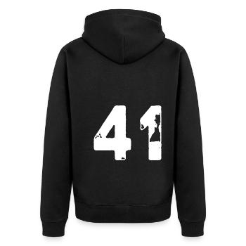41 Maillot numéro - Veste à capuche bio Premium Unisexe - noir - Dos - Nico (187cm)