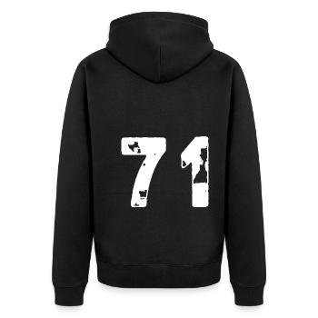 71 Maillot numéro - Veste à capuche bio Premium Unisexe - noir - Dos - Nico (187cm)