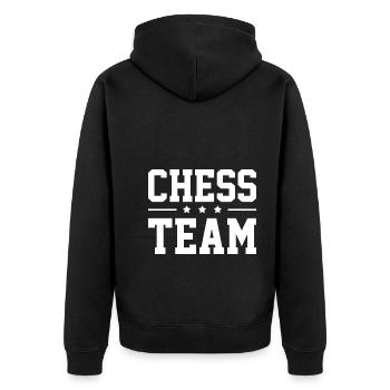 Chess Team - Unisex Premium Organic Zip Hoodie - black - Back - Nico (187cm)