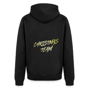 Christmas Team - Unisex Premium Organic Zip Hoodie - black - Back - Nico (187cm)