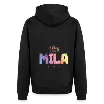 Mila - Veste à capuche bio Premium Unisexe - noir - Dos - Nico (187cm)