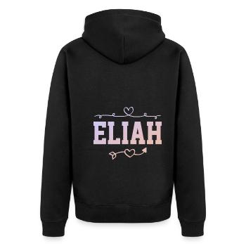 Eliah - Unisex Premium Organic Zip Hoodie - black - Back - Nico (187cm)
