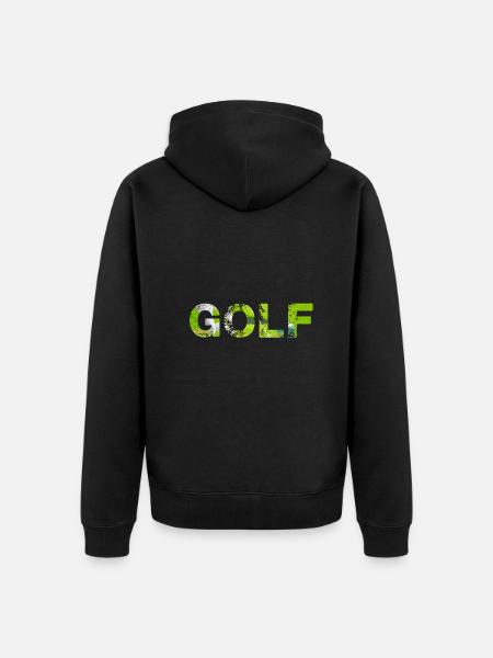 Golf,Font,Typo,Sport - Veste à capuche bio Premium Unisexe - noir