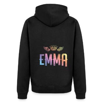 Emma - Unisex Premium Bio Zip Hoodie - Schwarz - Hinten - Nico (187cm)