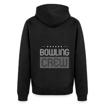 Bowling Crew - Unisex Premium Organic Zip Hoodie - black - Back - Nico (187cm)