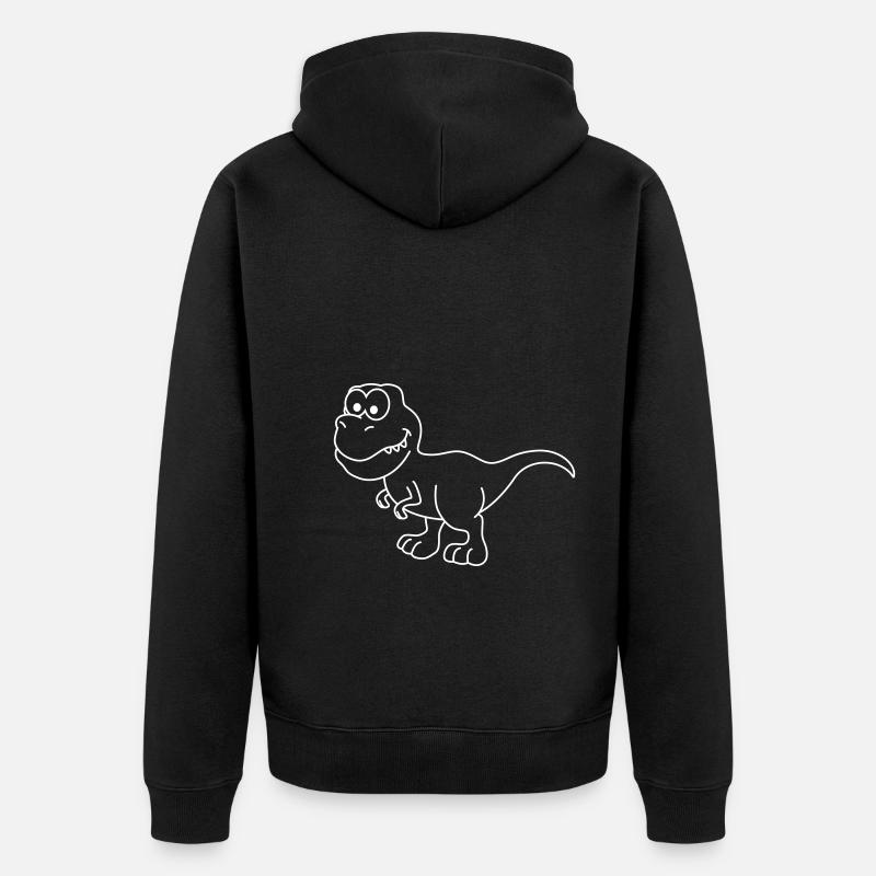 Dinosaure T-Rex Comic - Veste à capuche bio Premium Unisexe - noir
