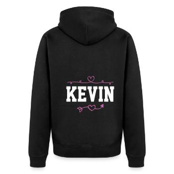 Kevin - Unisex Premium Bio Zip Hoodie - Schwarz - Hinten - Nico (187cm)