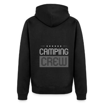Camping Crew - Unisex Premium Organic Zip Hoodie - black - Back - Nico (187cm)