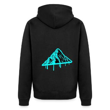 Berg Silhouette Symbol Mountains - Unisex Premium Bio Zip Hoodie - Schwarz - Hinten - Nico (187cm)