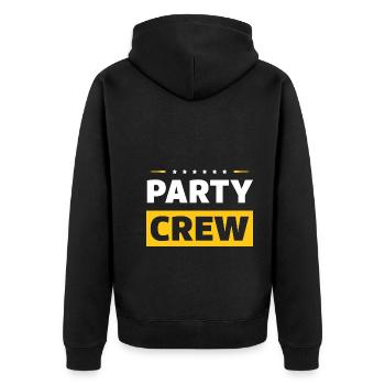 Party Crew - Unisex Premium Organic Zip Hoodie - black - Back - Nico (187cm)