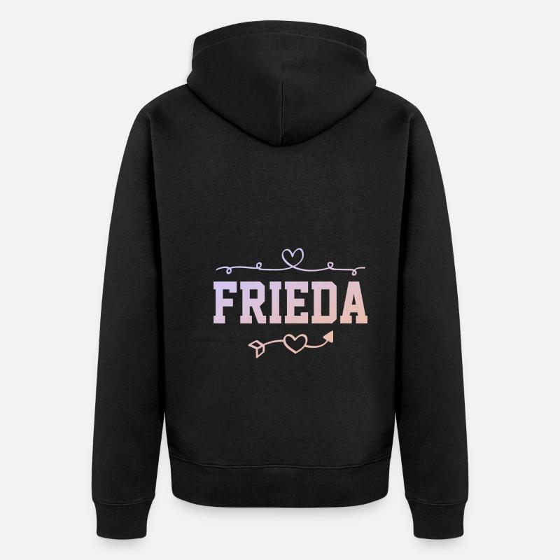 Frieda - Unisex Premium Bio Zip Hoodie - Schwarz