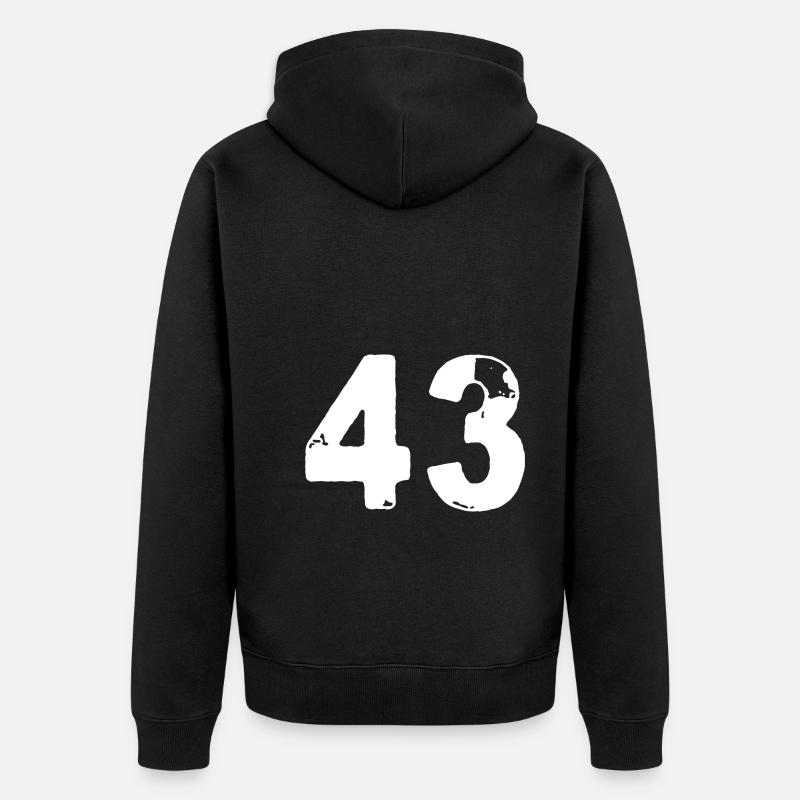 43 Maillot numéro - Veste à capuche bio Premium Unisexe - noir