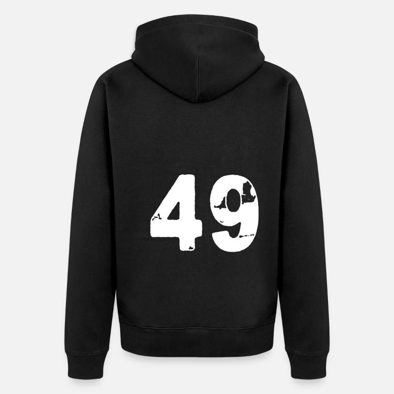 49 Maillot numéro - Veste à capuche bio Premium Unisexe - noir