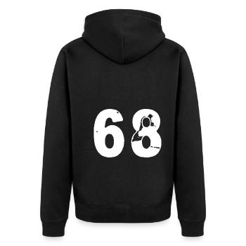 68 Maillot numéro - Veste à capuche bio Premium Unisexe - noir - Dos - Nico (187cm)
