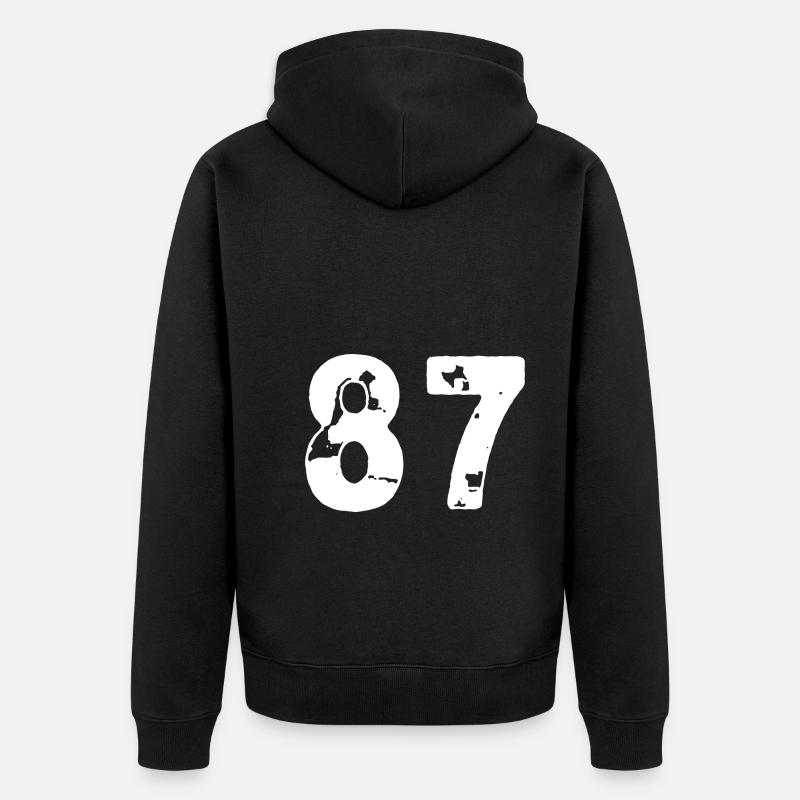 87 Maillot numéro - Veste à capuche bio Premium Unisexe - noir
