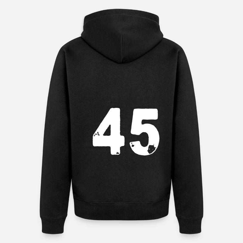 Maillot 45 Numéro - Veste à capuche bio Premium Unisexe - noir