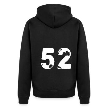 52 Maillot numéro - Veste à capuche bio Premium Unisexe - noir - Dos - Nico (187cm)