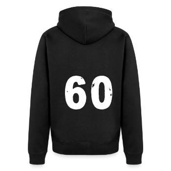 Maillot 60 numéros - Veste à capuche bio Premium Unisexe - noir - Dos - Nico (187cm)