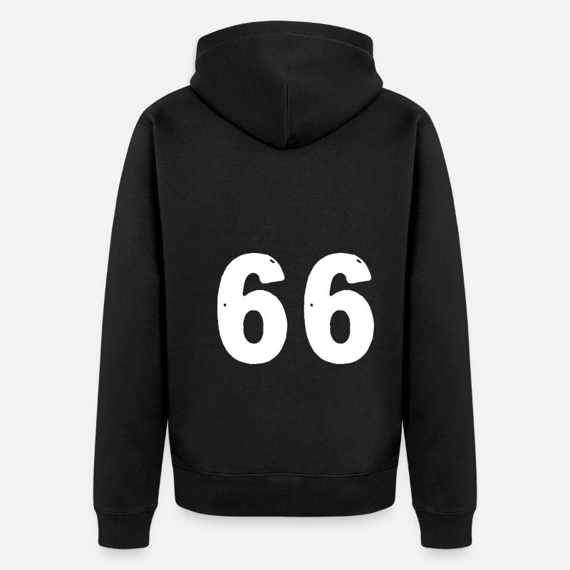 66 Maillot numéro - Veste à capuche bio Premium Unisexe - noir