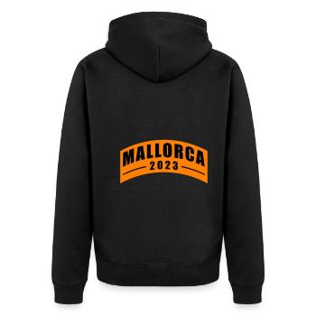 Mallorca 2023 - Unisex Premium Bio Zip Hoodie - Schwarz - Hinten - Nico (187cm)