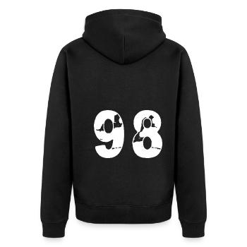 98 Number jersey - Unisex Premium Organic Zip Hoodie - black - Back - Nico (187cm)