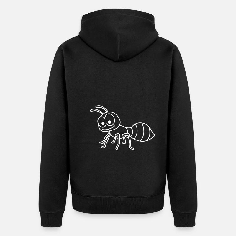 Ameise Comic Tier - Unisex Premium Bio Zip Hoodie - Schwarz
