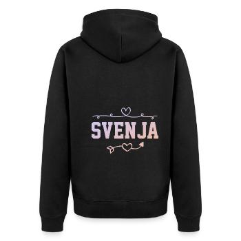 Jennifer - Unisex Premium Organic Zip Hoodie - black - Back - Nico (187cm)