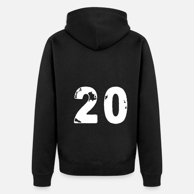Maillot 20 Numéro - Veste à capuche bio Premium Unisexe - noir