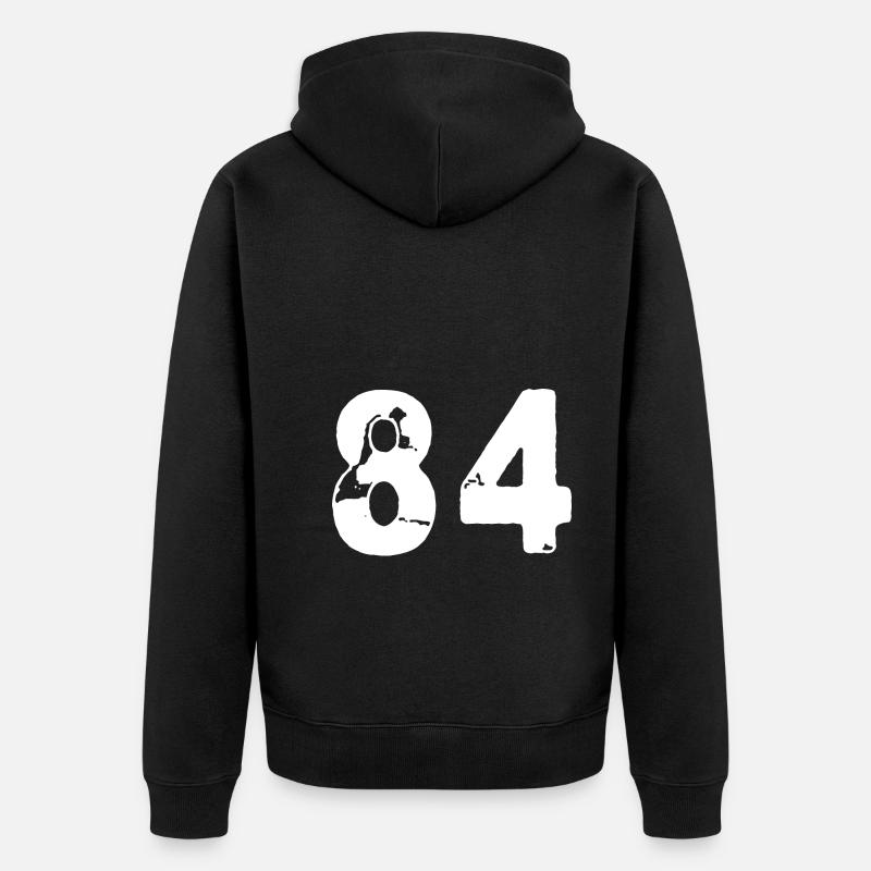 84 Maillot numéro - Veste à capuche bio Premium Unisexe - noir