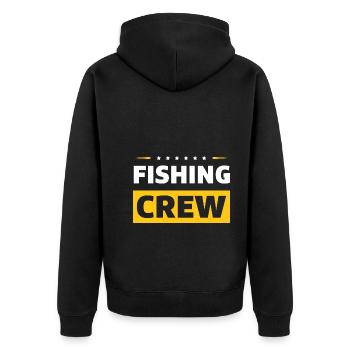 Fishing Crew - Unisex Premium Bio Zip Hoodie - Schwarz - Hinten - Nico (187cm)