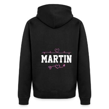 Martin - Veste à capuche bio Premium Unisexe - noir - Dos - Nico (187cm)