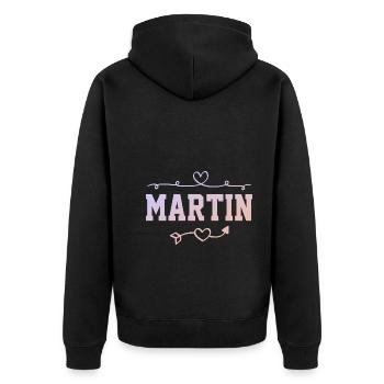 Martin - Veste à capuche bio Premium Unisexe - noir - Dos - Nico (187cm)